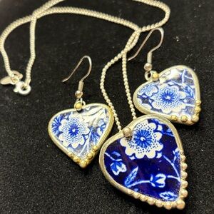 Ming Dynasty Jewelry Elegant Necklace & Earrings Set in Silver